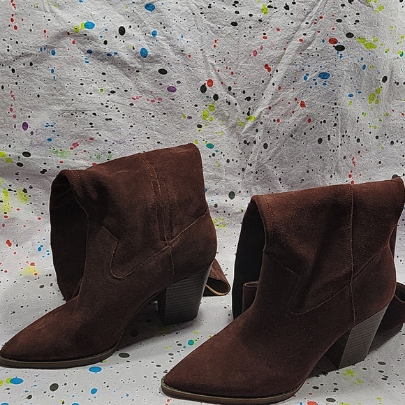 LUCKY BRAND Tall Suede Western Heel Boot SZ 10 Knee High Boots - Picture 6 of 10